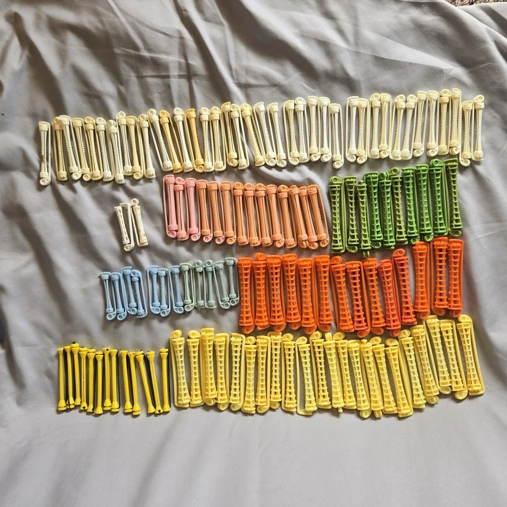 Vintage Perm Rods Hair Curlers Large Mixed Lot Assorted Colors Sizes Salon